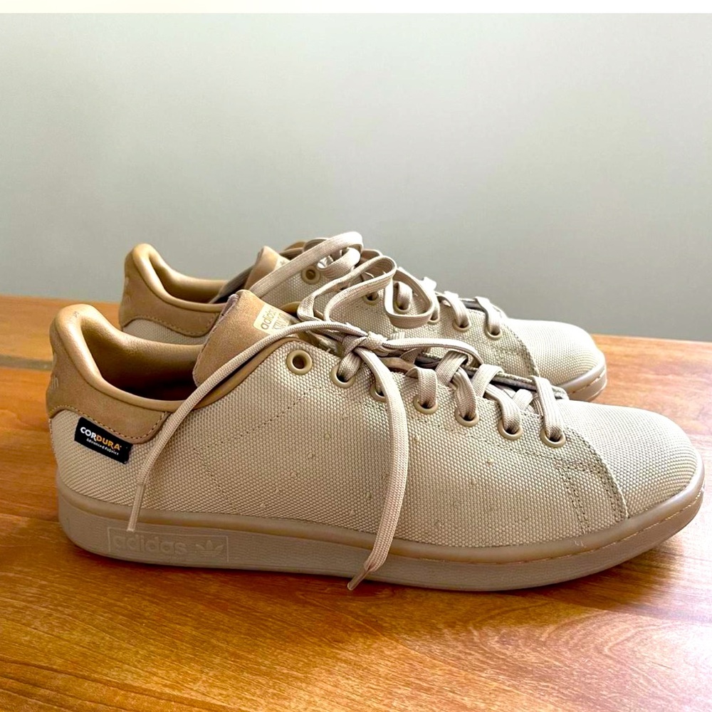 Adidas Originals STAN SMITH CORDURA Shoes Mens Size 8.5 Beige Pantone/Gum GZ2593